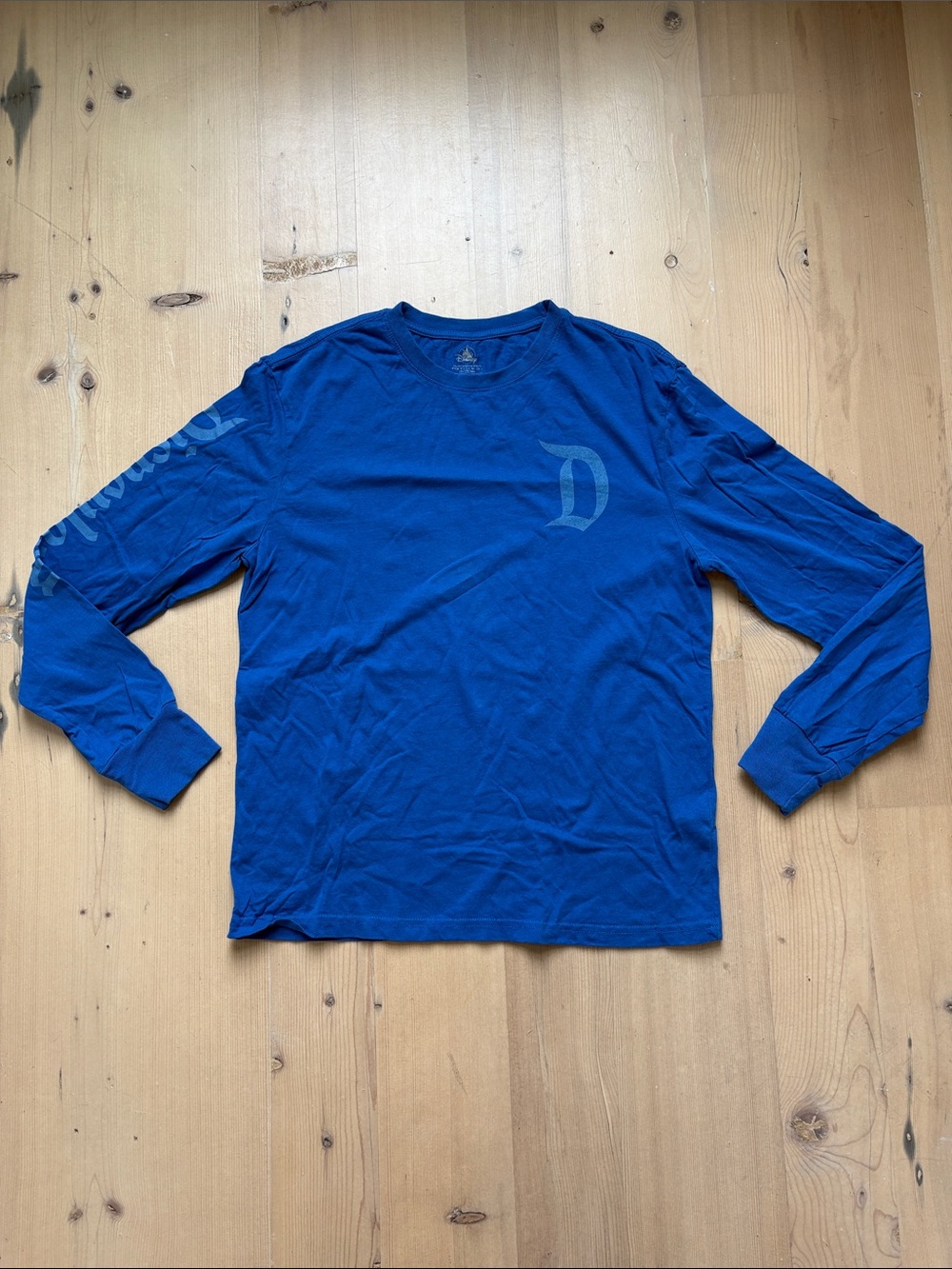 Disney Women's Disneyland Cobalt Blue Long Sleeve Graphic Tee - S